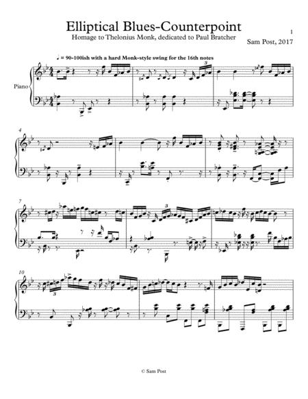 Elliptical Blues Counterpoint Op 22 Sheet Music