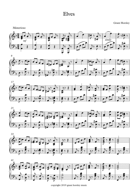 Elves Piano Music For Characters And Animals Sheet Music