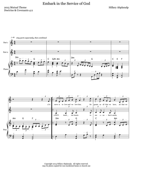 Free Sheet Music Embark In The Service Of God