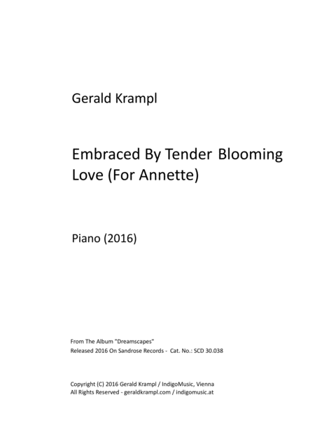 Free Sheet Music Embraced By Tender Blooming Love For Annette