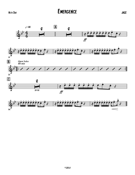 Free Sheet Music Emergence Alto Sax