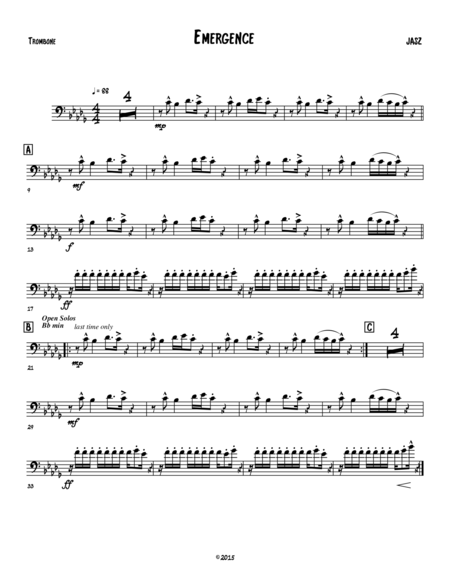 Free Sheet Music Emergence Trombone