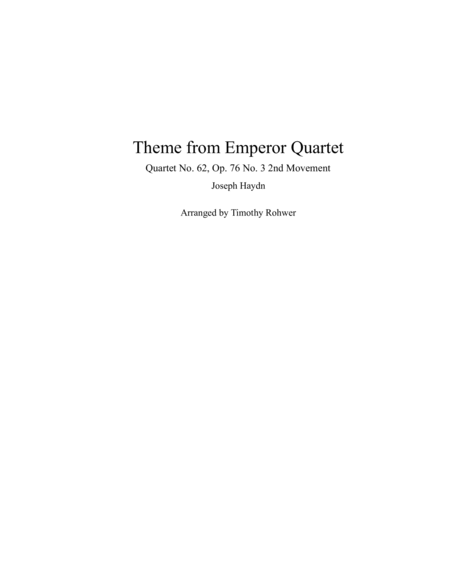 Emperor Quartet Theme Sheet Music