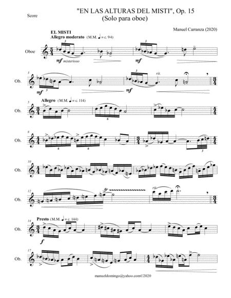 En Las Alturas Del Misti Op 15 Solo For Oboe Sheet Music