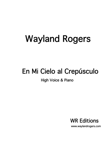 En Mi Cielo Al Crepusculo Sheet Music