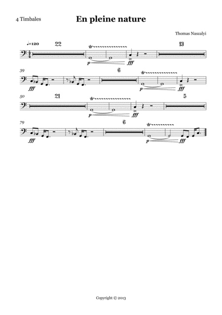 En Pleine Nature Timpani Part Sheet Music