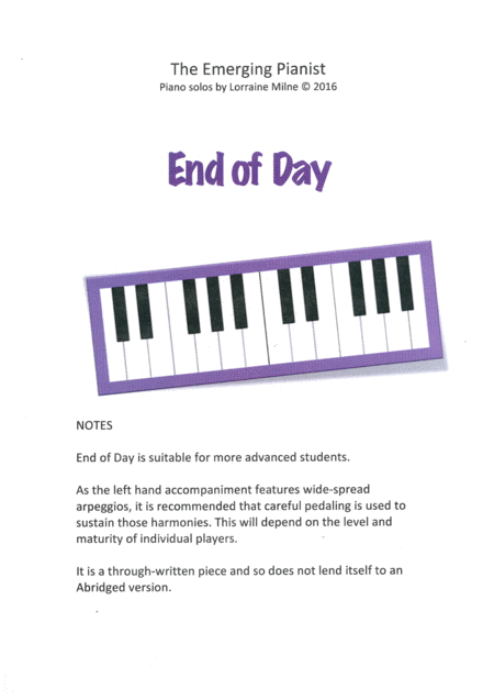 Free Sheet Music End Of Day