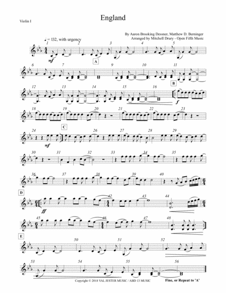 Free Sheet Music England