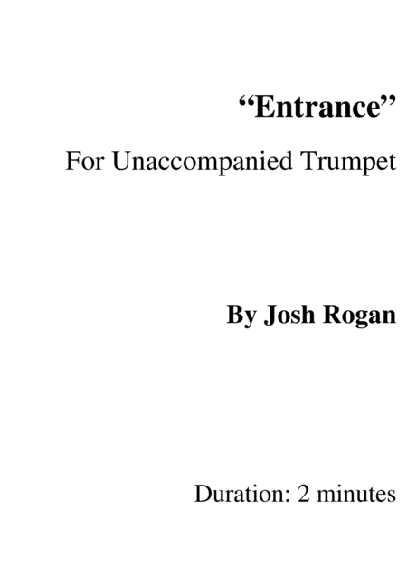 Free Sheet Music Entrance For Unaccompanied Trumpet