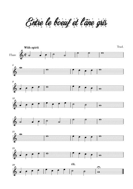 Free Sheet Music Entre Le B Uf Et L Ne Gris For Flute