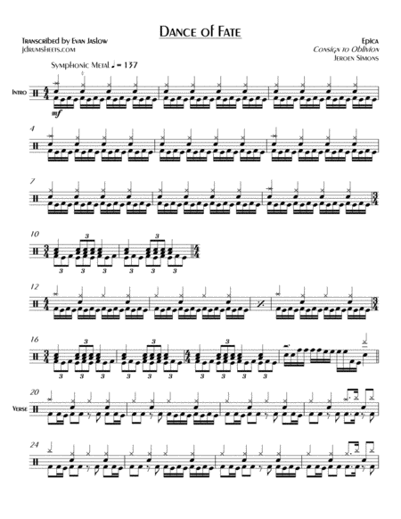 Epica Dance Of Fate Sheet Music