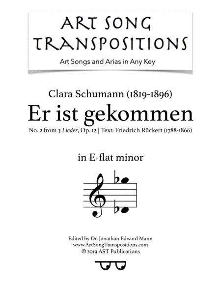Free Sheet Music Er Ist Gekommen Op 12 No 2 E Flat Minor