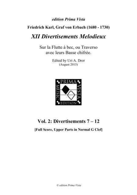 Erbach Divertisements Melodieux 7 12 G2 Clefs Sheet Music