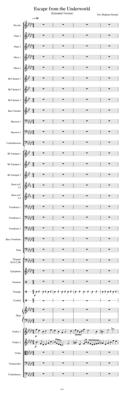 Free Sheet Music Escape From The Underworld Extended Version