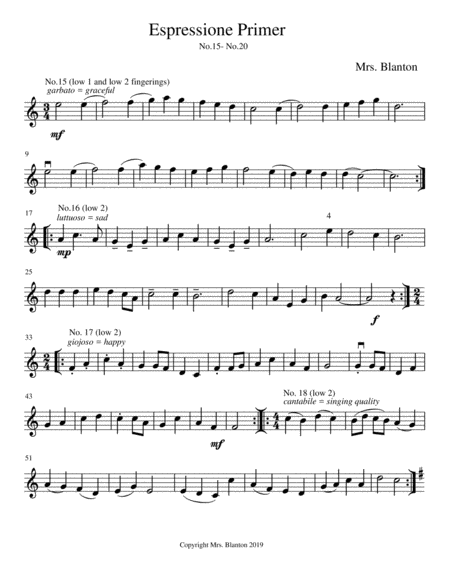 Free Sheet Music Espressione Primer No 15 20