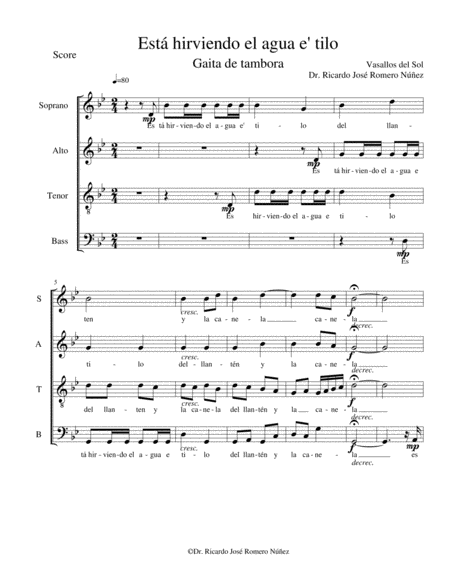 Est Hirviendo El Agua De Tilo Gaita De Tambora Sheet Music