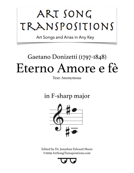 Free Sheet Music Eterno Amore E F F Sharp Major