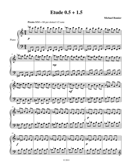 Etude 0 5 1 5 For Piano Solo From 25 Etudes Using Symmetry Mirroring And Intervals Sheet Music