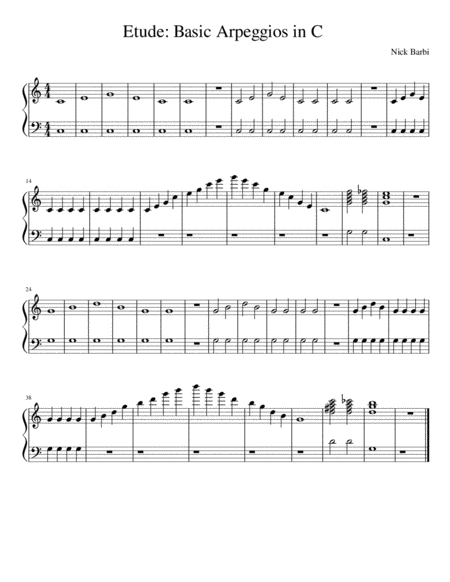 Free Sheet Music Etude Basic Arpeggios In C