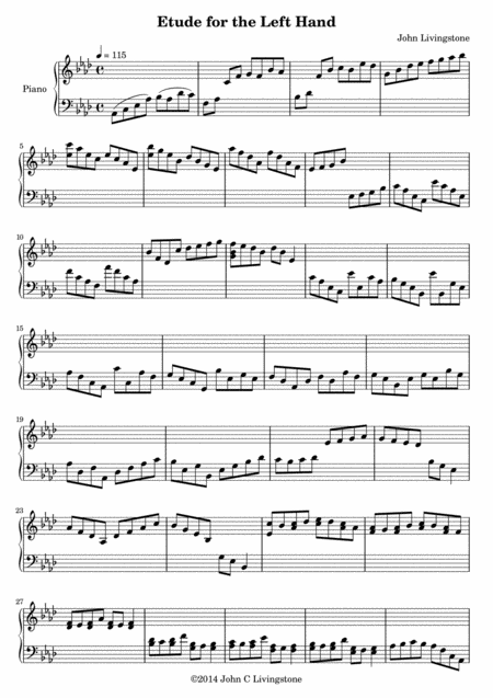 Etude For Left Hand Sheet Music