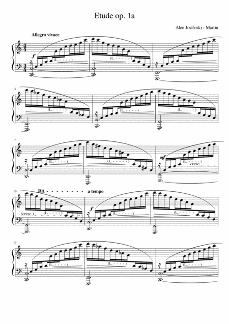 Etude In C Major For Piano Solo Sheet Music