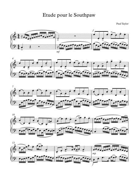 Etude Pour Le Southpaw Sheet Music