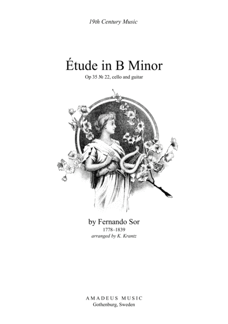 Etude Study In B Minor For Cello And Guitar Sheet Music