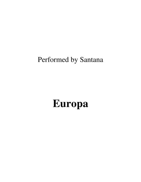 Europa Performed By Santana Sheet Music