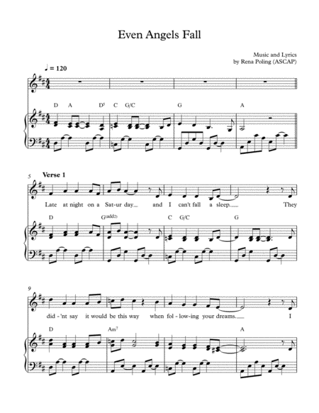 Even Angels Fall Sheet Music