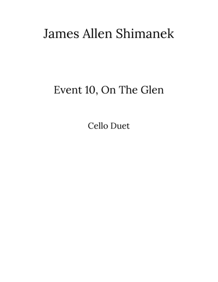 Free Sheet Music Event 10 On The Glen