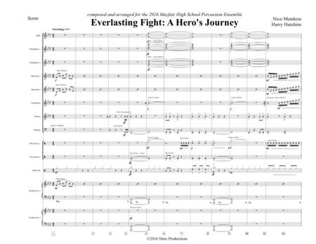 Everlasting Fight A Heros Journey Percussion Ensemble Piece Sheet Music