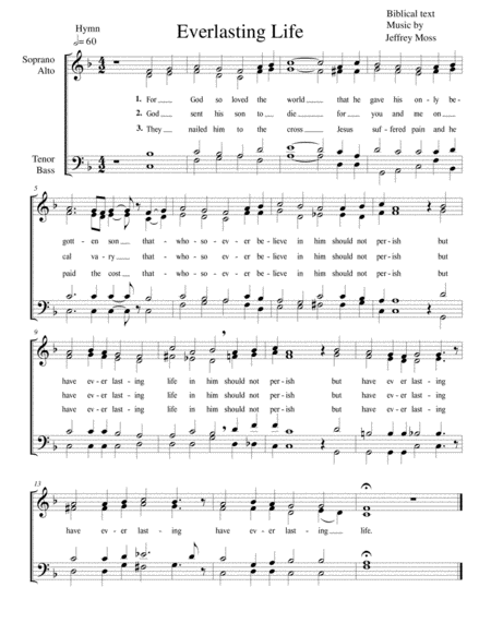 Free Sheet Music Everlasting Life