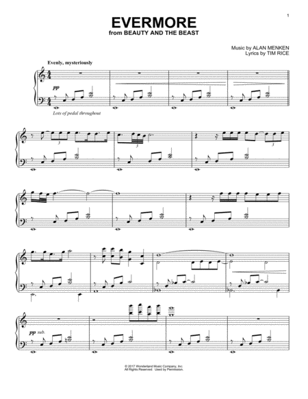 Evermore From Beauty And The Beast Sheet Music