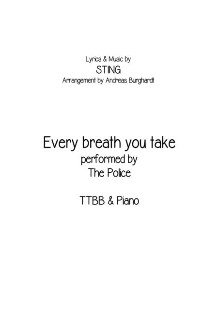 Every Breath You Take For Choir Ttbb Piano Sheet Music