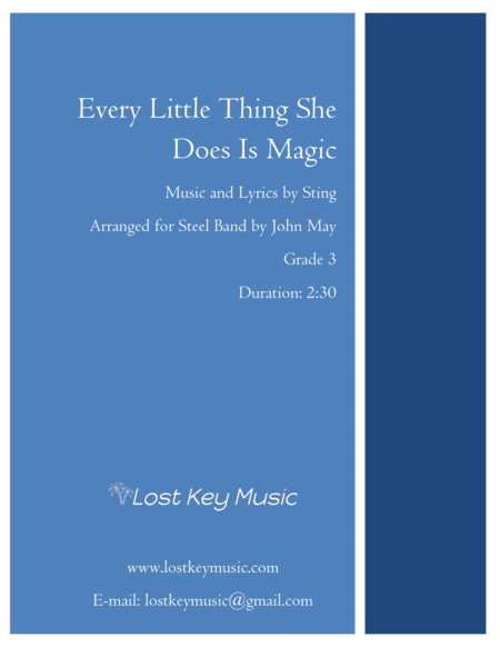 Free Sheet Music Every Little Thing She Does Is Magic Steel Drum Band