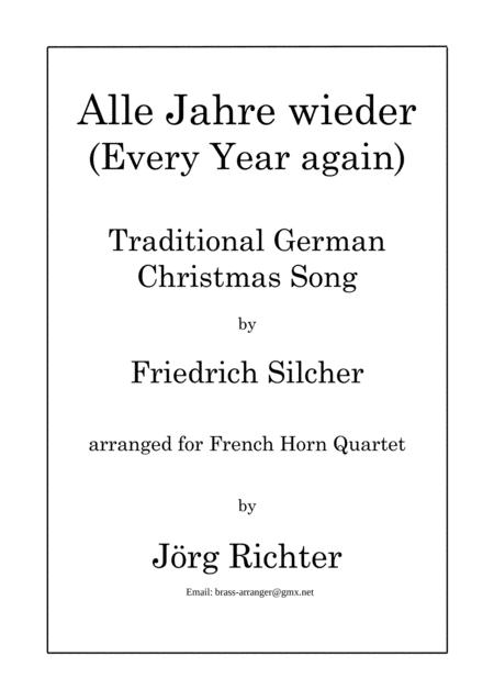 Every Year Again Alle Jahre Wieder For French Horn Quartet Sheet Music