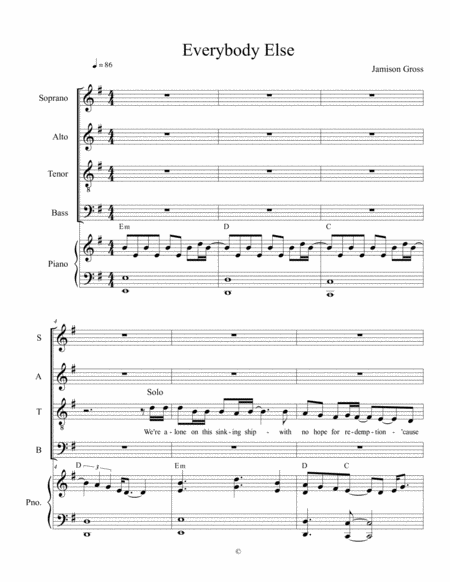 Free Sheet Music Everybody Else