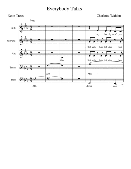 Everybody Talks Neon Trees Sheet Music