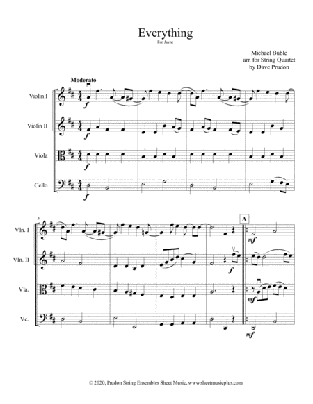 Everything For String Quartet Sheet Music