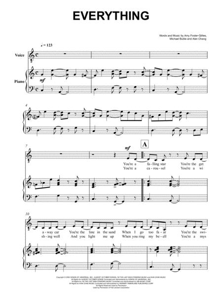 Everything For Voice And Piano Accompanimment Sheet Music