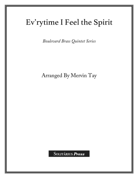 Free Sheet Music Everytime I Feel The Spirit