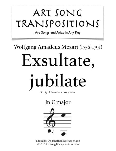 Free Sheet Music Exsultate Jubilate K 165 First Movement Only Transposed To C Major