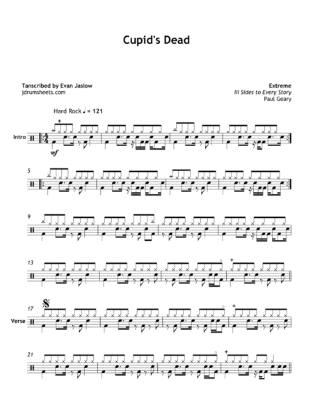 Free Sheet Music Extreme Cupids Dead