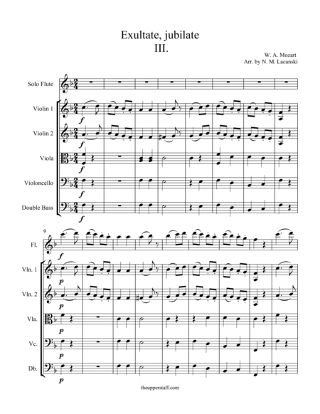 Exultate Jubilate Third Movement Alleluia Sheet Music