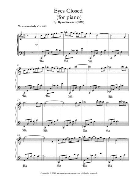 Eyes Closed Sheet Music