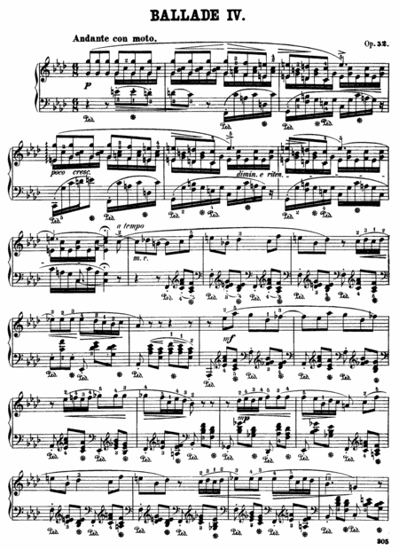 Free Sheet Music F Chopin Ballade No 4 In F Minor Op 52