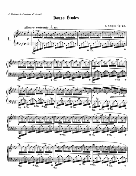 Free Sheet Music F Chopin Etudes Op 25 No 1 Aeolian Harp