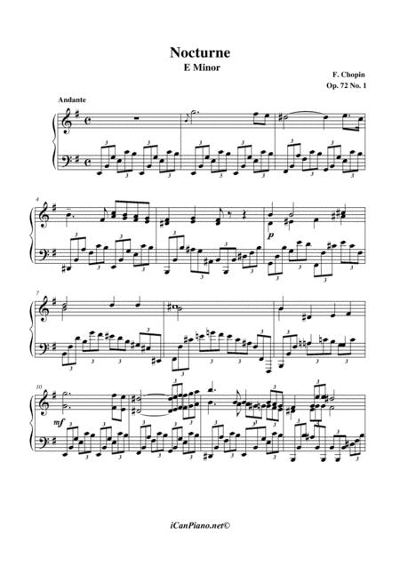 Free Sheet Music F Chopin Nocturne Op 72 No 1