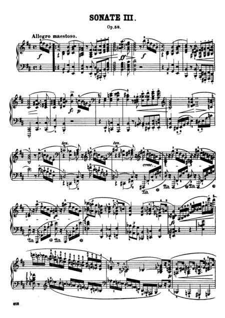 F Chopin Piano Sonata No 3 In B Minor Op 58 Sheet Music