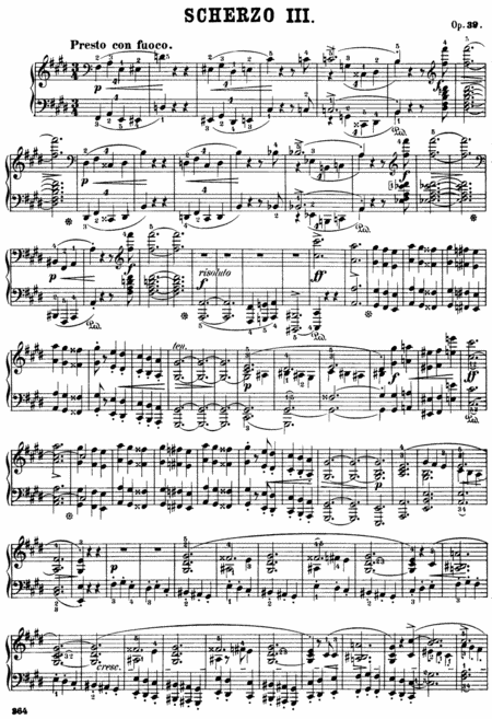 F Chopin Scherzo No 3 In C Sharp Minor Op 39 Sheet Music